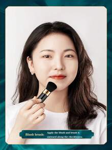 1pc Retractable Travel Makeup Brush, Multi-Functional Blush Powder Brush Cosmetic Tool - Multicolor - View 4