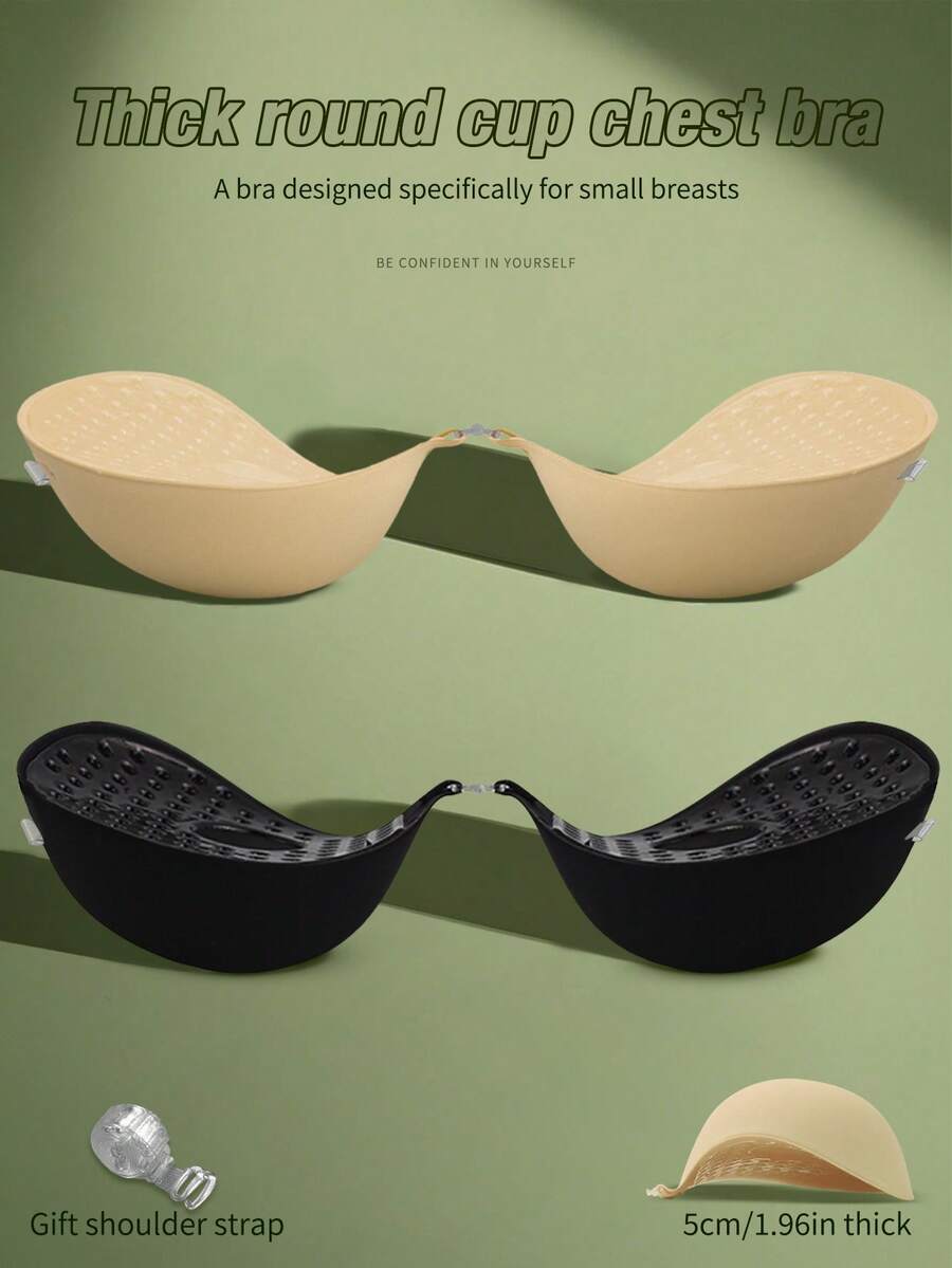 5cm Thick Invisible Bra/Bust Enhancer/Push-Up, Shaping Small Bust Strapless Bra, Enhancing Cleavage, Suitable For Strapless Dresses, Evening Gowns, Wedding Dresses, Super Lifting Bra - Multicolor - View 1
