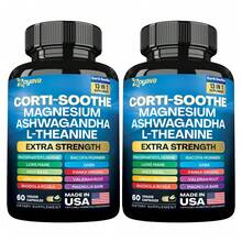 Zoyava Magnesium & Ashwagandha Capsules | L-Theanine Herbal Supplement | Dietary Supplement | 60 Capsules (2 Bottles) - 2 瓶 - 查看 9
