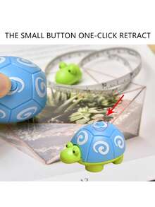 1支海龟造型伸缩卷尺，专业软尺，可爱动物造型缝纫卷尺（100厘米/39英寸） - 藍海龜 - 查看 4