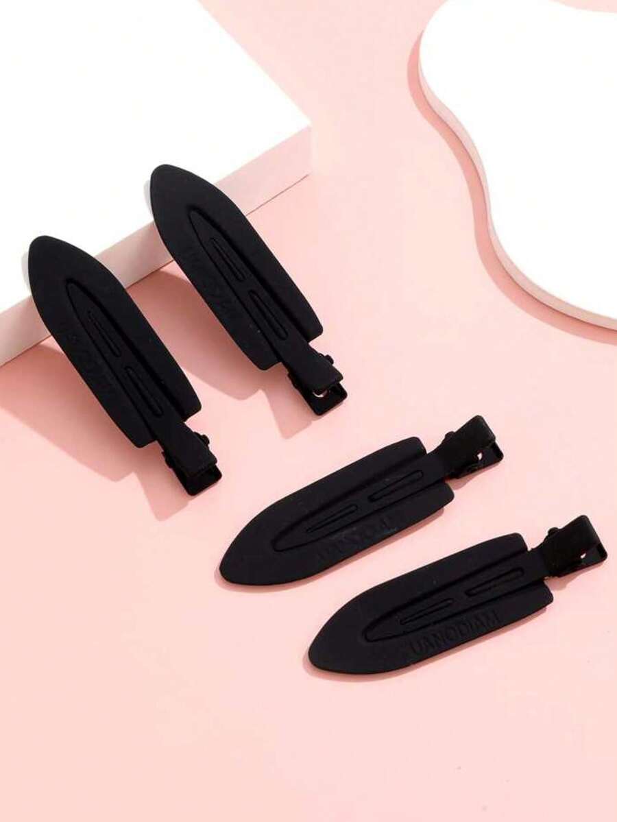 4 kẹp tóc mái màu đen ánh kim, kẹp tóc hình chữ U, phụ kiện tóc phủ sơn mài không gây đau. - màu đen - Xem 1