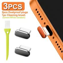 Set 3 Buah Penutup Debu Logam Termasuk 2 buah Penutup Debu Type-C/Lightning dengan 1 buah Sikat Pembersih, Penutup Debu Port Pengisian Lightning Kompatibel dengan iPhone 17 16 15 14 13 12 11 Pro Max, Pelindung Port Type-C Kompatibel dengan Semua Perangkat Type-C - MultiWarna - View 16