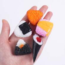 1pc Creative Sushi Rice Ball Keychain, Interesting Simulated Food Keychain Pendant, Suitable For Men And Women, Simulated Japanese Salmon Sushi Rice Ball Seaweed Keychain Pendant, Small Gift - Multicolor - View 9