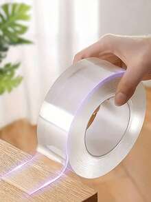 3 piezas/1 pieza Cinta adhesiva transparente reutilizable de doble cara, adhesivo fuerte, cinta adhesiva transparente de doble cara multiusos y resistente al agua - Adecuada para el hogar, la cocina, la oficina y el automóvil, cinta adhesiva de doble cara súper resistente - transparente - Ver 2