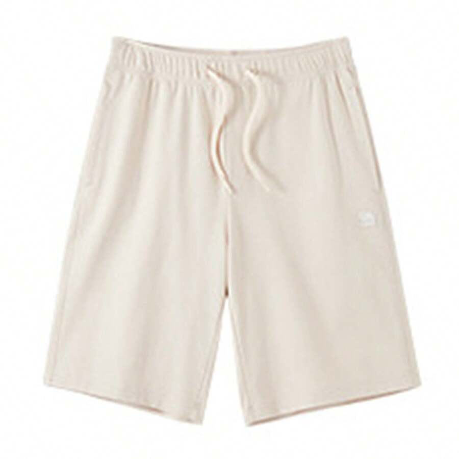 CAMEL CROWN Men's Casual Cotton Loose Fit Drawstring Knee-Length Shorts, Summer - Rice Apricot - View 1