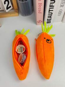Bộ hộp bút và bao đựng bút hình củ cà rốt sáng tạo, chân thực, có móc treo - Túi đựng đa năng có thể treo trên ba lô. - 1 hộp bút hình củ cà rốt + 3 bút hình củ cà rốt - Xem 4