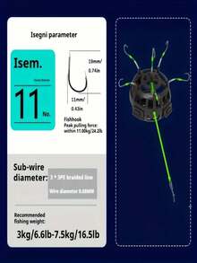 1pc Carbon Steel Anti-Slip Bait Cage, 100pcs Scented Fishing Pellets, Includes 6 Durable Carbon Steel Swivel Hooks, Adjustable Weight Bait Holder, Enhances Fishing Efficiency And Success Rate - Black - View 10