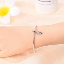 925纯银珐琅花卉吊坠 - 春季郁金香、铃兰、向日葵、玫瑰、樱花、蝴蝶串珠，适合DIY手链，女士原创首饰 - 彩色 - 查看 3