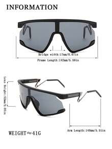 Lunettes de vélo cyberpunk, monture large à verres d'une seule pièce, branches en métal léger. Lunettes de sport fonctionnelles pour le cyclisme, la course et les activités de plein air pour hommes - Multicolore - Voir 10