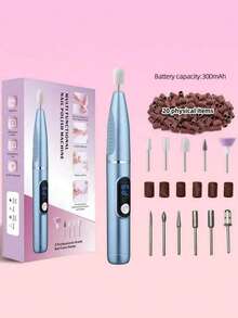 Electric Nail Grinder, Professional Nail Drill With 11 Sanding Heads, 26 Sanding Bands And LCD Display, Professional Nail Care Tool For Home And Salon Use, Nail File, Fashionable Design, Great Gift - Multicolor - View 4