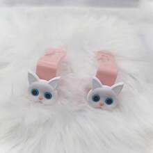 Cute 3D Cartoon Cat Car Headrest Hook - Car Handbag, Wallet, And Coat Organizer - 2件黑貓 - 查看 4