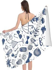1pc Ultra Soft Coconut Tree Beach Towel - Sand-Proof, Lightweight, Quick-Drying Polyester Blend - Ideal For Swimming, Camping, Travel And Outdoor Adventure - Perfect For Vacation, Birthday, Anniversary Or Essential Accessory, Beach Towel | Coconut Tree Design | Quick-Dry Fabric, Suitable For Beach - A - View 12