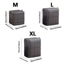 1pc Black Foldable Wardrobe Storage Box, Stackable Large Capacity Storage Box, Space Saving Quilt Storage Box Thickened Moving Packaging Bag, Clothes Quilt Foldable Storage Box, Household Double Chain With Handle Clothes And Bedding Sorting Bag, Suitable For Moving, Travel, Storage Baskets, And Bed Bottom Storage Bag - Multicolor - View 7