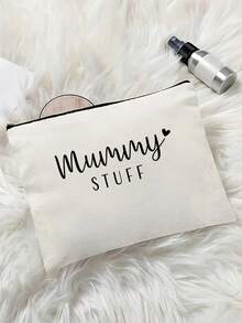 1pc New Mum Gifts Mum To Be Canvas Pouch Cosmetic Bag With Zipper Baby Shower Gifts For Mum Mummy To Be Gifts - Multicolor - View 8