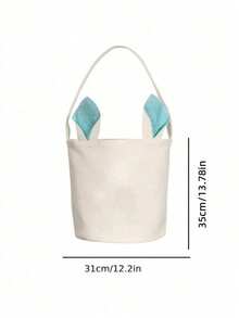 Personalized Easter Bunny Tote Bag - Customizable Name Easter Egg Hunt Gift Bag With Rabbit And Egg Pattern, Party Favor Bag, Spring Basket Filler (Add Your Name) - Multicolor - View 5