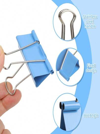 60pcs Morandi Color Binder Clips In Assorted Sizes, Small And Large Metal Clips For Office And School Use. Durable Stainless Steel With Strong Clamping Force, Perfect For Organizing Documents, Receipts, Test Papers