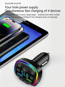 This Car Adapter Integrates MP3, FM Radio And Bluetooth 5.0, Equipped With Dual QC3.0 Fast Charging Ports, Features Playback Memory And Dual-Mode Anti-Interference Chip, Providing CD-Quality Sound - Multicolor - View 6