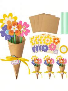 12pcs/6pcs/1pc-Flower Arrangement Kit - Mother's Day Bouquet Craft Set, Kids' DIY Flower Arrangements, Teacher Appreciation Week DIY Gratitude Gift Set, Fun Activities For School Classrooms And Home - Ordinary Bouquet - View 6