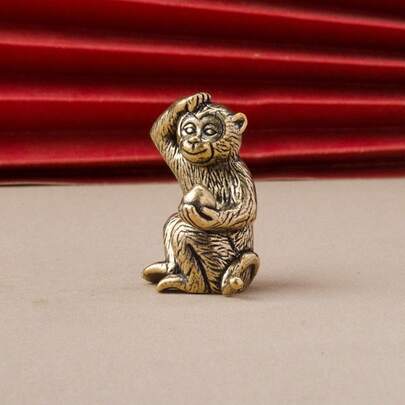 Brass Monkey Home Decor: Cute Brass Monkey Statuary – Home Decoration – No Electricity Required – Suitable For Living Room And Office – Ideal Gift For Animal Lovers And Home Decor Enthusiasts