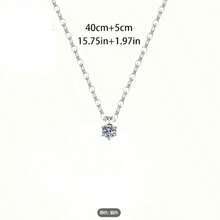 1 chiếc dây chuyền mặt dây chuyền hình môi mạ bạc 925 thanh lịch, đính đá Cubic Zirconia tổng hợp 6 chấu sáng bóng - Dây chuyền tượng trưng cho lời hứa hôn nhân vĩnh cửu, món quà trang sức cao cấp dành cho Ngày của Mẹ, Ngày Valentine. - Bạc - Xem 3