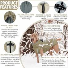 1pc Warm Dog Jacket With Chest Strap, Waterproof Reflective Dog Coat, Suitable For Small, Medium And Large Dogs, Fleece High Collar Winter Jacket With Zipper, Pet Winter Warm Clothes - Apricot - View 3