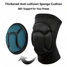 Thick Sponge Tortoiseshell Knee Pads, Elastic Design, Suitable For Daily Fitness And Knee Joint Protection (Single Pack) - Black - View 10