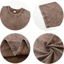 3pcs Men's Cotton T-Shirts Oversized Unisex Short Sleeves Casual Loose Wash Solid Basic Tee Tops - 米色+黑色+灰色 - 查看 8