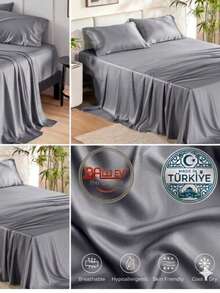 Hotel Quality Luxury Flat Sheet – Wrinkle-Free Solid Blue Bedding - Grey - View 13