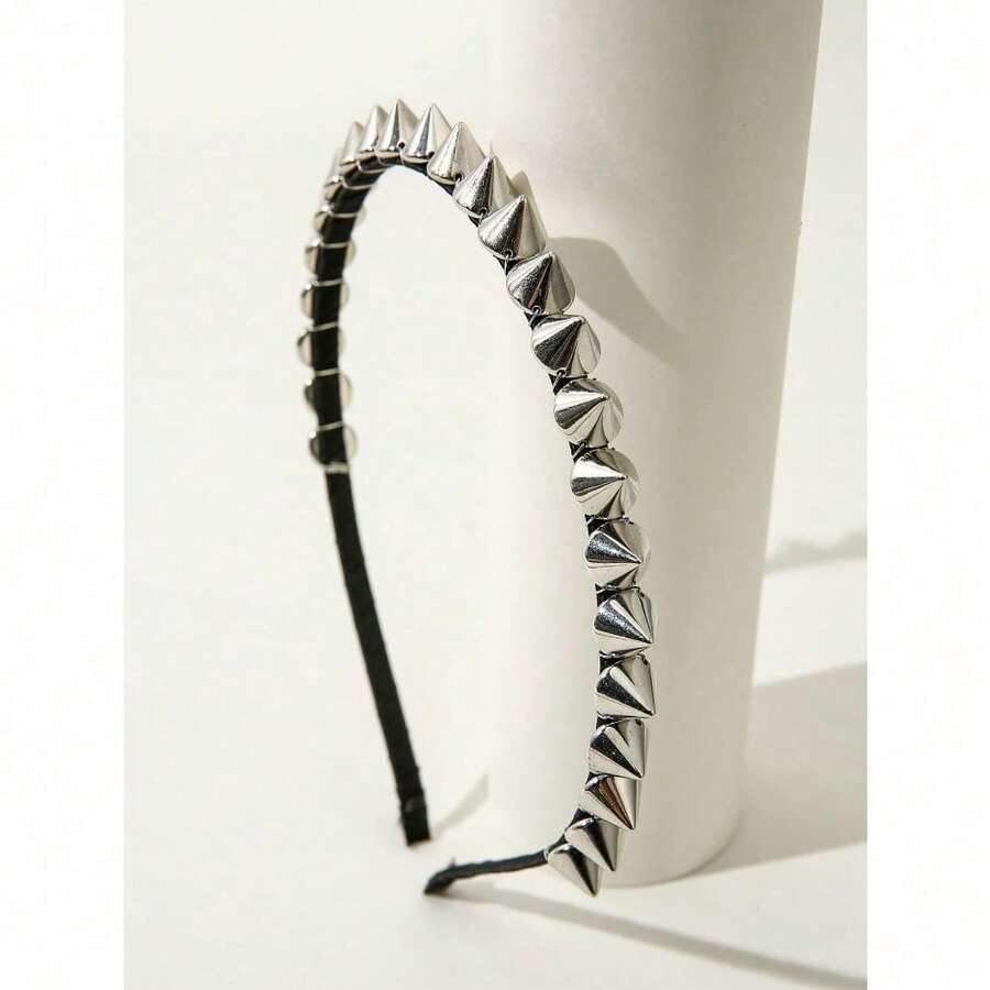 1pc Studded Decor Hair Hoop Street For Daily Use For Women Hairstyles Casual Tiaras,Hairband,Hair Hoop Headbands Hair Accessories Head Accessories - 銀色 - 查看 1