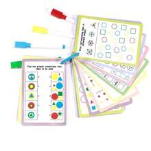 1 Set Of Interesting Creative English Thinking Training Cards, Focus Training Cards, Fun Educational Stationery, Erasable And Reusable, Ideal Small Stationery - Improves Thinking And Concentration - Multicolor - View 8