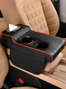 1 件装绗缝通用多功能汽车中央扶手箱垫，前部加高后部低矮设计，带杯架、储物盒和口袋，是理想的新车礼品。 - 彩色 - 查看 11