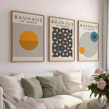 Blue & Yellow Wavy Line Abstract Art Canvas Poster Mid Century Geometric Wall Art Poster For Modern Living Room Home Decor Frameless. - Abstract Art Canvas Poster - View 8