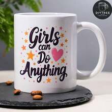 1个11盎司陶瓷咖啡杯，抗议艺术 - 双面印刷文字和图案 - 可放入洗碗机清洗，白色/黑色/粉色 - 纪念女性艺术行动主义，艺术，激进字体，光滑，个性化杯子，女性赋权 - 粉色 - 查看 2