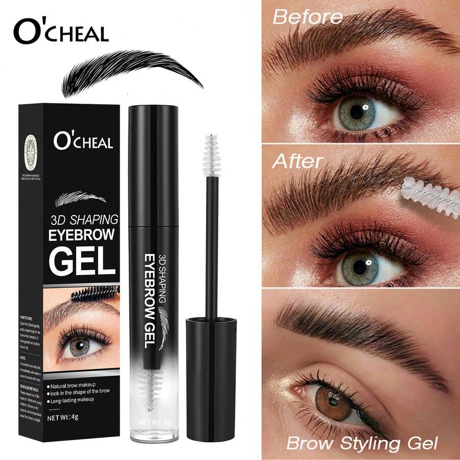 Gel de cejas con forma 3D, gel de cejas transparente resistente al sudor y al agua, de larga duración, adecuado para el maquillaje diario - transparente - Ver 1