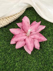 1pc Bohemian Style Artificial Dried Lily Flower Duck Clip, Women's Side Bangs Hair Clip, Beach Vacation Atmosphere Hair Accessory, Claw Clips - Multicolor - View 4