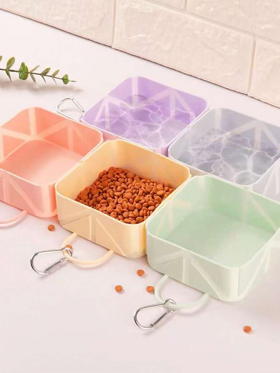 1个可折叠硅胶宠物碗,便携式户外猫狗水/食碗 - 彩色 - 查看 1