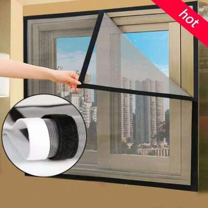 DIY Self-Adhesive Window Screen, Includes Adhesive Tabs. No Need For Drilling To Install Mosquito Netting. Suitable For Sliding And Fixed Windows. Easy To Install And Clean. Available In Various Sizes (Black/Gray/White).