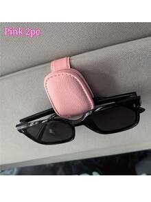 2 piezas/1 pieza Clip universal para gafas de sol de parasol de coche, clip magnético para gafas de cuero de material de PU, clip para tarjetas de tickets de coche, soporte de gafas de moda, accesorios de parasol de coche, accesorios interiores automotrices (Negro/Gris/Rojo/Beige) - Estilo A - Ver 22