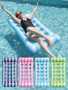 Pat plutitor gonflabil din PVC pentru adulți, potrivit pentru piscină și plajă, portabil fără sursă de alimentare, confortabil, durabil, ușor, relaxare, umflare rapidă, potrivit pentru adulți - Multicolor - Vizualizare 1