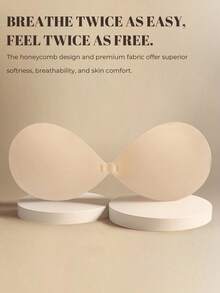 1件/2件装女士隐形自粘式聚拢文胸 – 无肩带无背硅胶提拉文胸，可重复使用，无缝设计，优雅款式，完美搭配婚纱、晚礼服和派对服装 - 彩色 - 查看 2