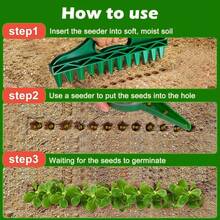 12-Hole Digger Seed Spreader,3 PiecesSowing Seeds Dispenser Set,Mini Seed Dispenser For Small Seeds, Handheld Seed Planter Tool Seed Dibber Multifunctional Spacer Gardening Tools - Default - View 10