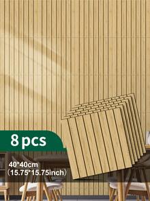 8/16pcs 3D Wood Grain Wall Panel, Thickened Self-Adhesive IXPE Wallpaper, Peel And Stick, Waterproof Easy To Clean, DIY Detachable Wall Stickers For Home Decoration, Suitable For Renovating Living Rooms, Kitchens, Offices, Ceilings, And Bedrooms - 15.75*15.75inch - View 18