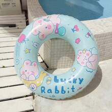1pc Creative Cartoon Lucky Rabbit Children Swimming Ring, 60cm-70cm, Kids Summer Swimming Pool Party Decoration Accessory - Mint Green - View 4