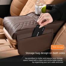 Car Armrest Box Pad With Tissue Box, Storage Bag And Cup Holder, Integrated Armrest Storage Solution, Car Center Console Height Enhancer, Stable Armrest Box - Multicolor - View 4