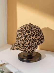 Retro American Leopard Print Snapback Hat, Wide Brim To Flatter Face, Streetwear Unique Personalized Fashion Baseball Cap - Multicolor - View 3