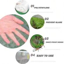 1PC 53.8-269SQ.FT 60 Mesh Net Garden Protection Net Mist Net Bird Net Nylon Plastic Net Greenhouse Vegetable Insect Net - White Insect Netting - View 6