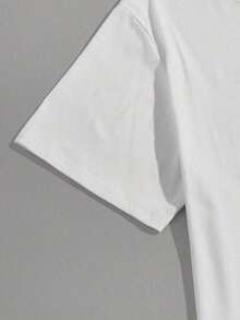 Manfinity Homme Men's Casual And Versatile Solid Color Short Sleeve T-Shirt - 白色的 - 查看 4