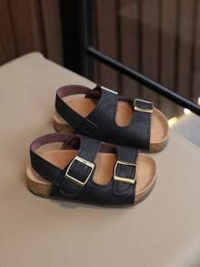 童鞋、夏季女童凉鞋、男童罗马鞋、儿童沙滩鞋、婴儿鞋 - 黑色 - 查看 6