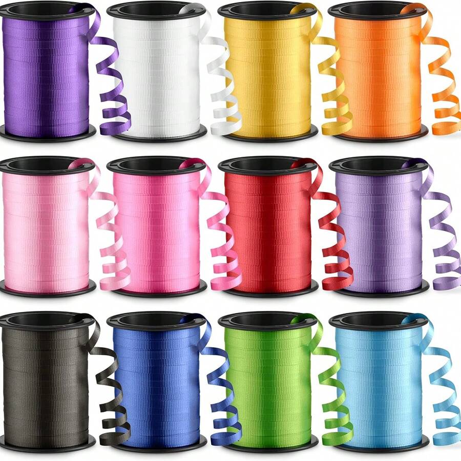 6 Rolls Curling Ribbon, For Gift Wrapping - 3/16 Inch X 125 Feet Per Roll - Curling Balloon String Ribbon Set Suitable For Gifts, Bows, DIY Arts And Crafts, Weddings, Happy Birthday Decorations, Assorted Colors - View 1
