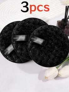 三件套洁面套装：卸妆棉、面巾、化妆海绵。柔软可重复使用，双用途卸妆棉，可用于清洁和去角质，男女皆宜。浴室、卧室、美发沙龙必备工具。婚礼、生日、节日、圣诞节、教师节、朋友的理想礼物。 - 彩色 - 查看 1